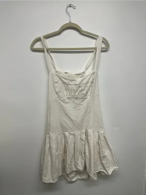 Free People Azasia Mini Dress - Ivory - Open Back - Size L thumbnail 9