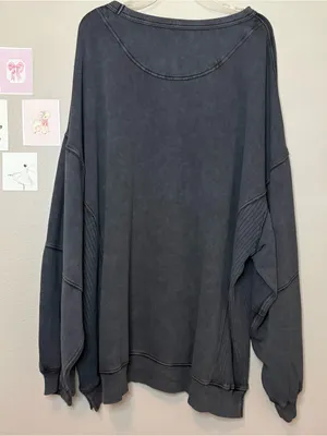 Aerie femme cotton crewneck oversized plus size 2X XXL new cozy comfy loungewear thumbnail 4