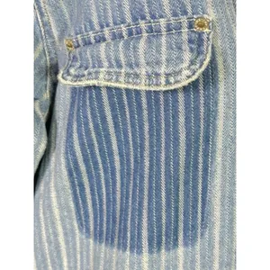 Free People Downtown Denim Railroad Patchwork Coveralls Romper Small Bohemian thumbnail 8