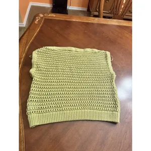 Broadway Crochet Tank Top - Women's Medium, Sage Cotton Blend thumbnail 7