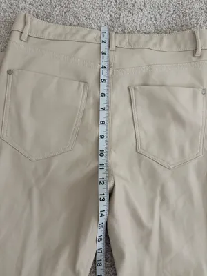Cream Zara Faux Leather Straight Leg Jeans thumbnail 6