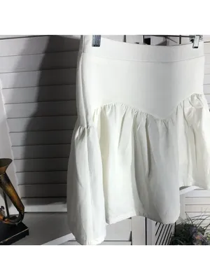 Princess Polly Tennis Mini Skirt Flouncy Hemline Back Zip Cotton White Women’s 6 thumbnail 5