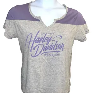 Harley Davidson cute gray tee with purple design! thumbnail 1