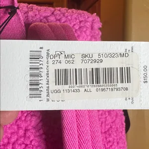 NWT UGG Inara Medium Faux-Sherpa Backpack UGGfluff Fuchsia Pink thumbnail 6