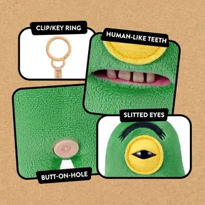 Fuggler nwt SpongeBob 5 inch Sheldon Plankton Funny Ugly Monster Plush Keychain thumbnail 2