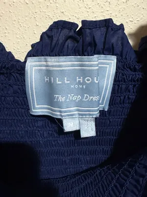 Hill House Ellie Nap Tiered Ruffle Midi Dress Navy Blue Size Medium thumbnail 8