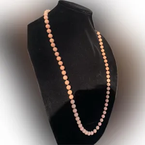 Tahari Beaded Necklace set in White and Tan/peach 36” freestyle thumbnail 9