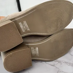 TOMS Lacy Ankle Bootie Taupe Zip Up Casual Boho 8.5 Tan‎ Stacked Block Heel thumbnail 7