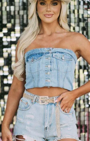 These Three Boutique Paige Denim Tube Top thumbnail 1