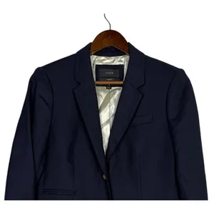 J. Crew Schoolboy Long Sleeve Wool Blend Lined Gold Buttons Blazer 4 Navy Blue thumbnail 3