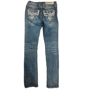 Rock Revival Mertie Easy Straight Stretch Jeans Bling Embellished Size 26 thumbnail 5