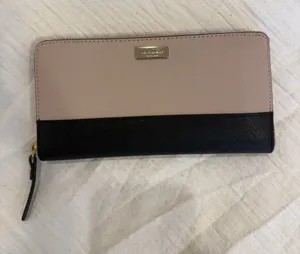 kate spade Blush and Black Zip-Around Wallet thumbnail 1