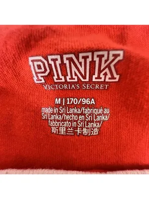 PINK Victoria's Secret Short Sleeve T-Shirt Medium Campus Ringer Crew Orange thumbnail 6