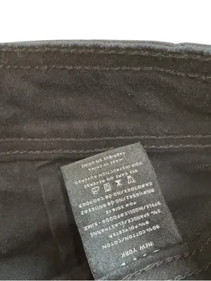 OAT New York Women’s 2 26 Short Black Coated Stretch Wide Leg Raw Hem Jeans NWOT thumbnail 8
