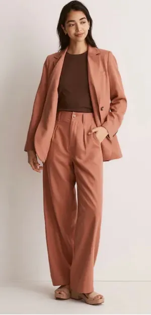 Madewell Neale Straight-Leg Pant Drapeweave Dried Rose High Rise Sz 6 859 thumbnail 1