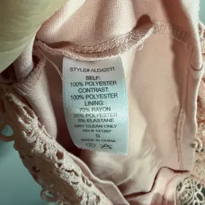 ASTR the Label Light Pink Lace Overlay V-Neck Mini Dress Womens S Coquette thumbnail 4