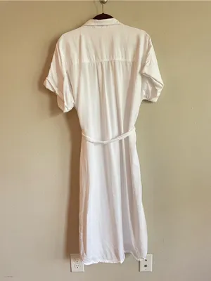 Aritzia Babaton Network Relaxed Drapey Twill Button Up Midi Dress Size L thumbnail 9