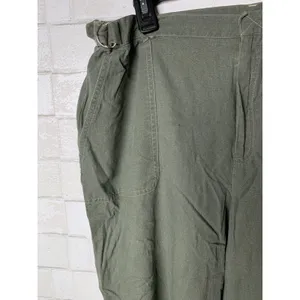 Sag Harbor Sport Capri Pants Woman Olive Green Womens 16W Linen‎ Zip Lagenlook thumbnail 4