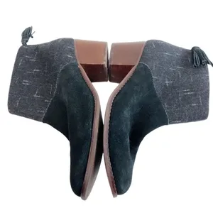 TOMS Gray Ankle Heels Boots Sz 9 Zip‎ Back Tassel Women's thumbnail 9
