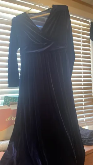 Stunning Royal blue velvet maxi dress thumbnail 1