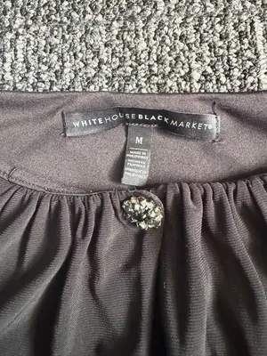 White House Black Market Sleeveless Pleated Blouse Black Medium thumbnail 4