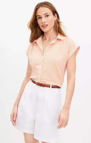 LOFT Petite Textured Stripe Dolman Shirt in Medium Petite, NWT thumbnail 1