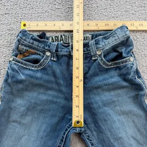 Ariat B4 Relaxed Girls Medium Wash Bootcut Jeans Size 14 Adjustable Waist thumbnail 4