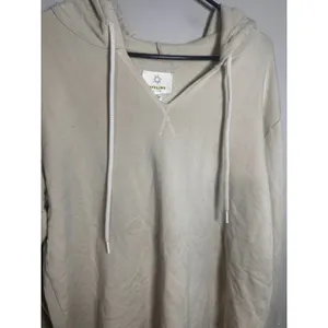 Aerie OFFLINE V-Neck Hoodie Beige‎ Living My Best Life Sleeve Graphic Size M thumbnail 3