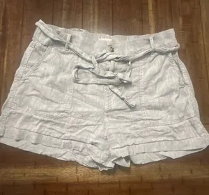 Lou & Grey paper bag shorts linen blend size XL thumbnail 1