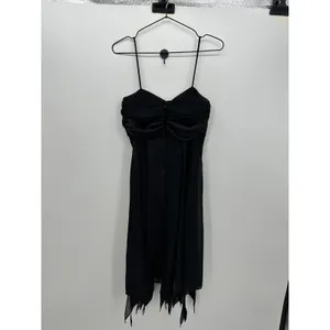 Y2K Whimsigoth Midi Dress Sz 4 Handkerchief Hem Grunge Dark Romantic‎ Fairy thumbnail 2