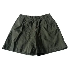 AYR Women’s Cotton High Rise Pleated Shorts Olive Size 12 thumbnail 3