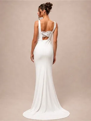 NEW LULUS Regal Classic White Sleeveless Twist-Back Maxi Dress SZ SMALL thumbnail 2