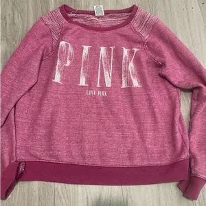 PINK Victoria's Secret Heathered Magenta Pullover Sweatshirt thumbnail 1