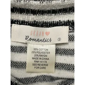 Urban Romantics Black White Striped Bell Cuff Crop Knit Sweater Boho S Trendy thumbnail 7