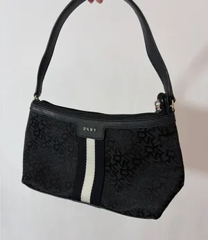 DKNY Black Baguette Hand Bag Purse Y2k Monogram Chic thumbnail 1