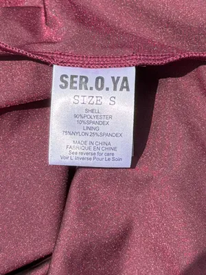 SER.O.YA Merlot Shimmer Glam Strapless Bodycon Mini‎ Dress Cocktail Party Club S thumbnail 8