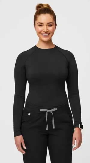 Figs Salta Seamless Long-Sleeve Underscrub in Black Size Small thumbnail 1