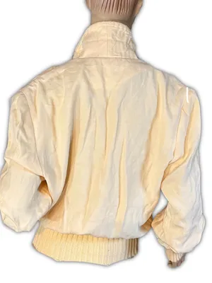 Side Effects Vintage 1990'S Yellow Cream Embroidered V Neck Pullover Sweater (M) thumbnail 7
