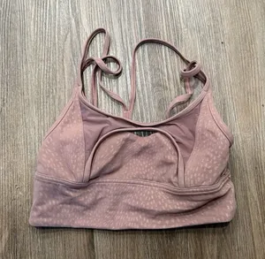 LULULEMON Nulu Mesh Support Yoga Bra Sz‎ 4 Jewel Emboss Spiced Chai thumbnail 1
