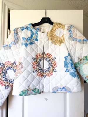 Sezane x Sea Emerson‎ Quilted Jacket Quin Patchwork 42 EUC thumbnail 4