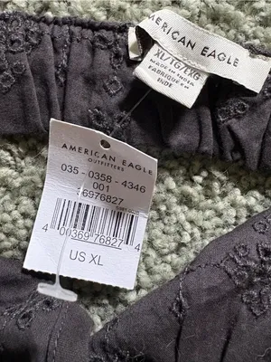 American Eagle Dark Grey Eyelet Bra Womens Size XL NWT Light Support thumbnail 5