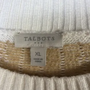 Talbots Sweater Ivory gold Women’s XL Fair Isle Nordic Pullover retro cabincore thumbnail 6