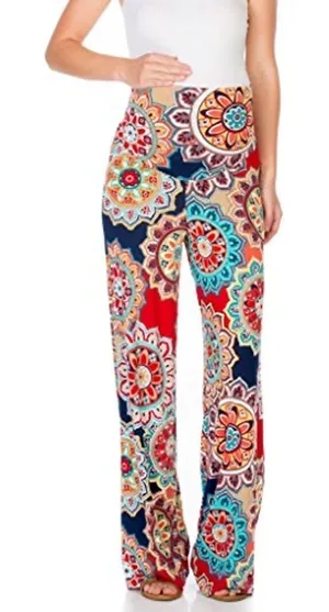 My Bump Women's Maternity Casual Bohemian Damask Palazzo Pants thumbnail 1