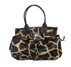 Dooney and Bourse Giraffe Print Tote Bag June Monza Coated Canvas Shoulder Purse thumbnail 1