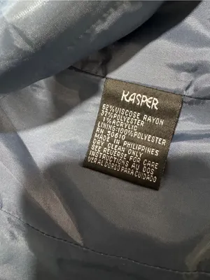 Kasper Blue Pinstripe Two Button Blazer Jacket Size 4 Career Office Professional thumbnail 8