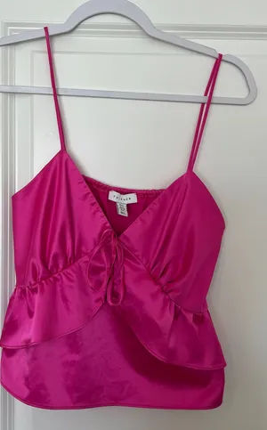 Topshop Pink Satin Top thumbnail 1