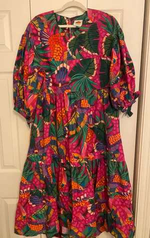 Pink Painted Toucans Dress thumbnail 2
