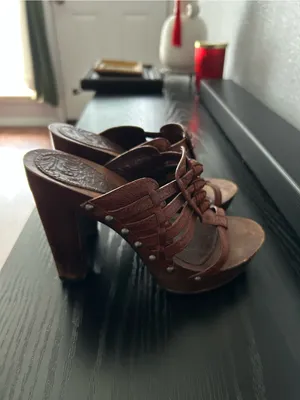 DIOR wood and leather limited edition heels thumbnail 2