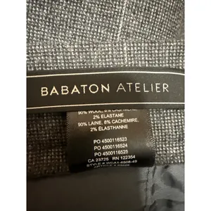 Aritzia Babaton Atelier Gray Wool Plaid High Rise Tapered Trousers Pants Size 2 thumbnail 6