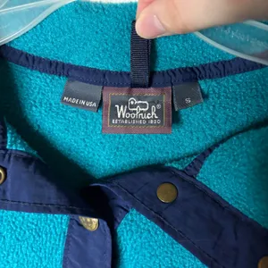 Vintage Woolrich Fleece Pullover Sweater Womens S Teal Oversized Made in USA thumbnail 4